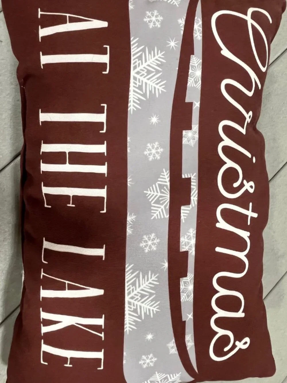 Christmas at the Lake Throw Pillow
